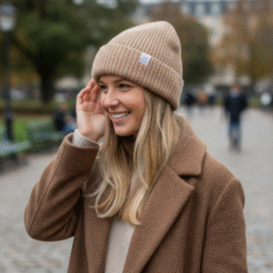 LF Beanie Hat with cuffed brim and minimalist embroidered logo