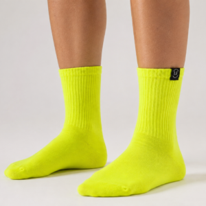 Neon Ribbed Crew socks- Neon Green