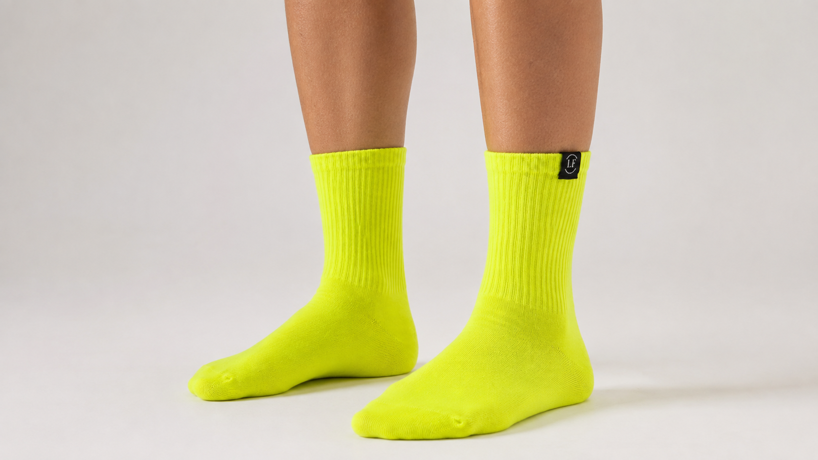 Neon Ribbed Crew socks- Neon Green